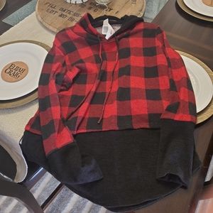 Hooded plaid shirt